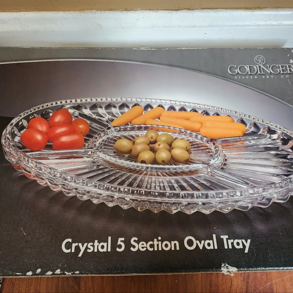 Goldinger crystal 5 section oval tray